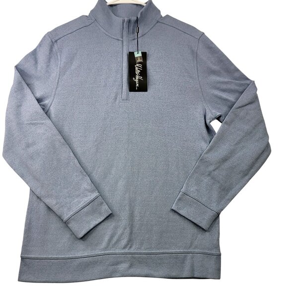 Walter Hagen Mens Small 1/4 Zip Sweatshirt Blue Heather Golf Preppy - Picture 1 of 11